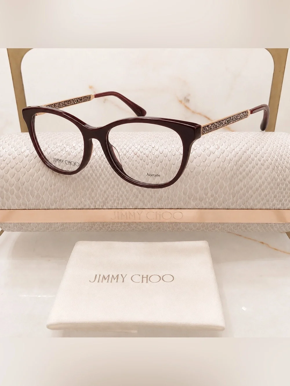 Jimmy Choo 202 Eyeglasses | Color LHF Burgundy